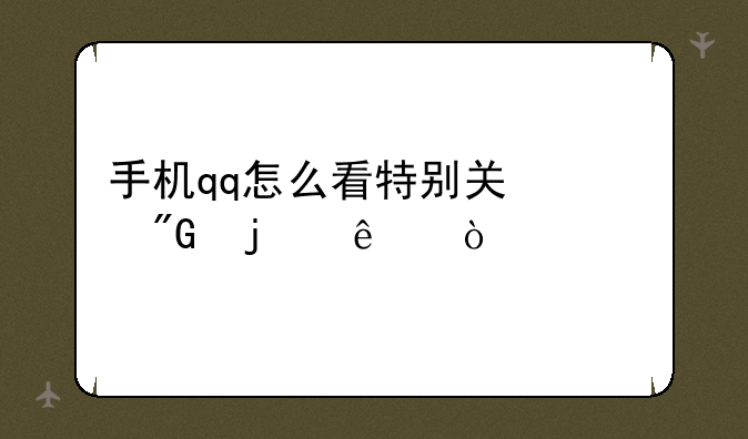 手机qq怎么看特别关心我的人？